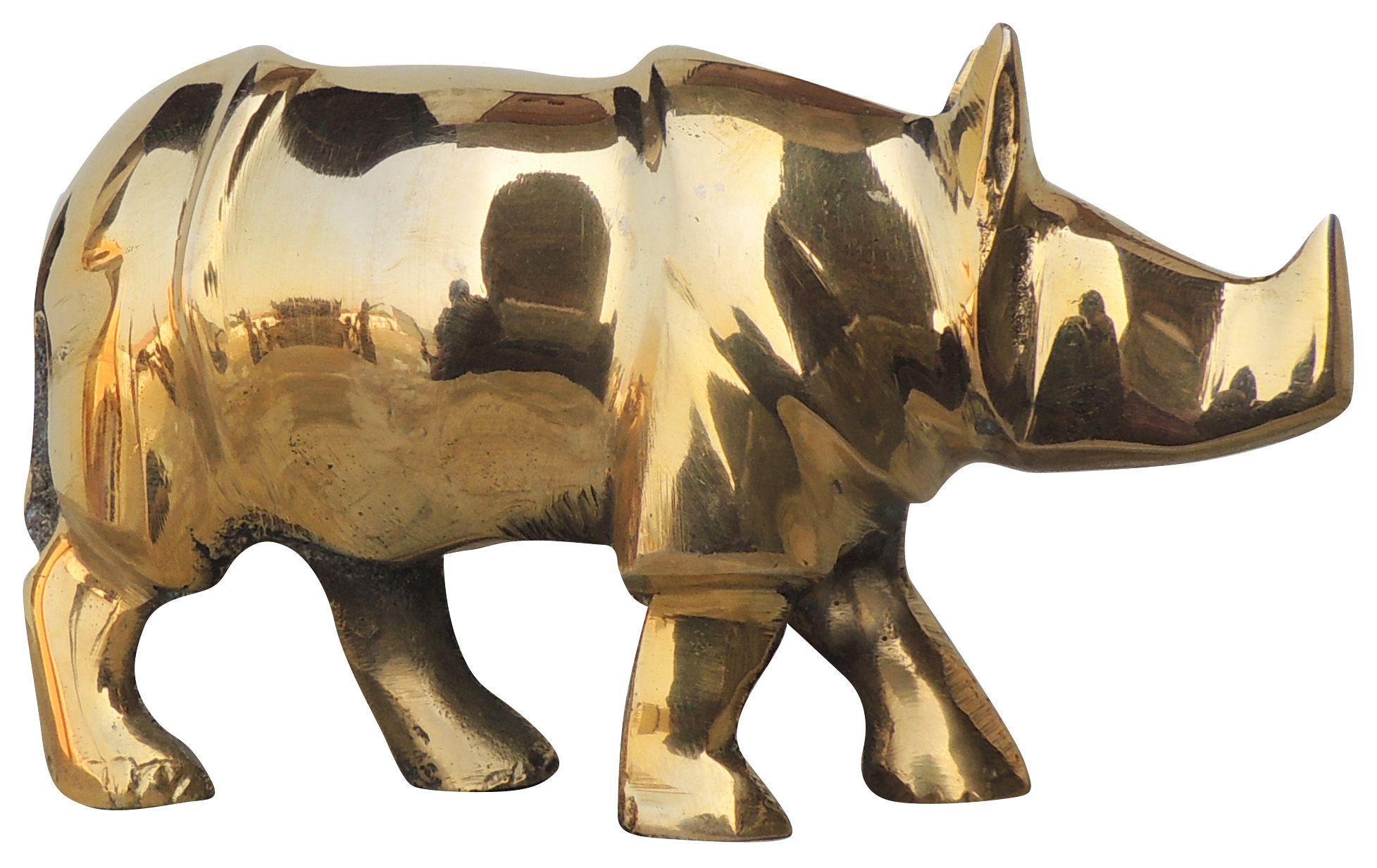 Brass Showpiece Rhino, Gainda, Genda Statue