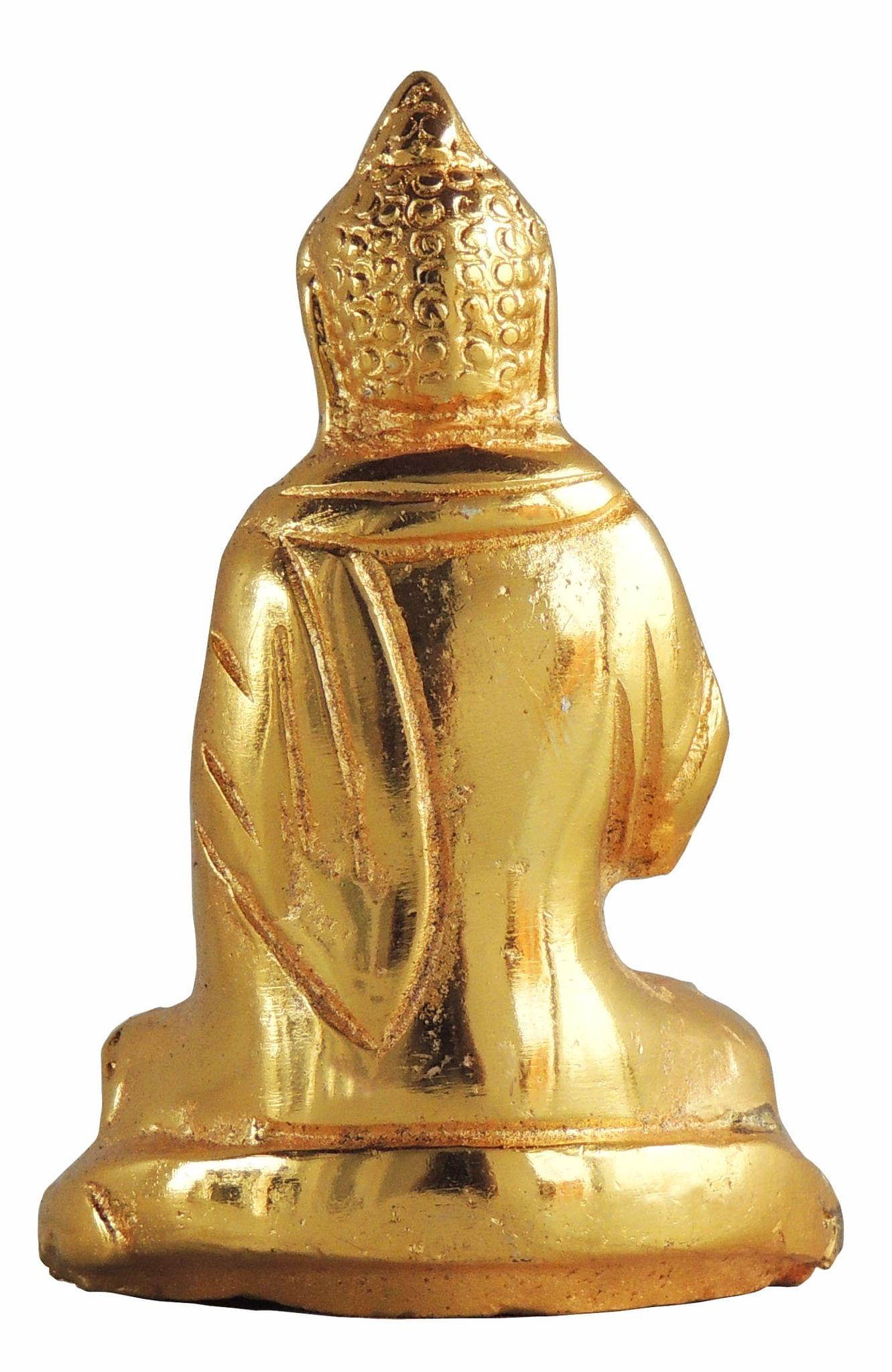 Aluminium Showpiece Buddha Gold Statue - Image 2
