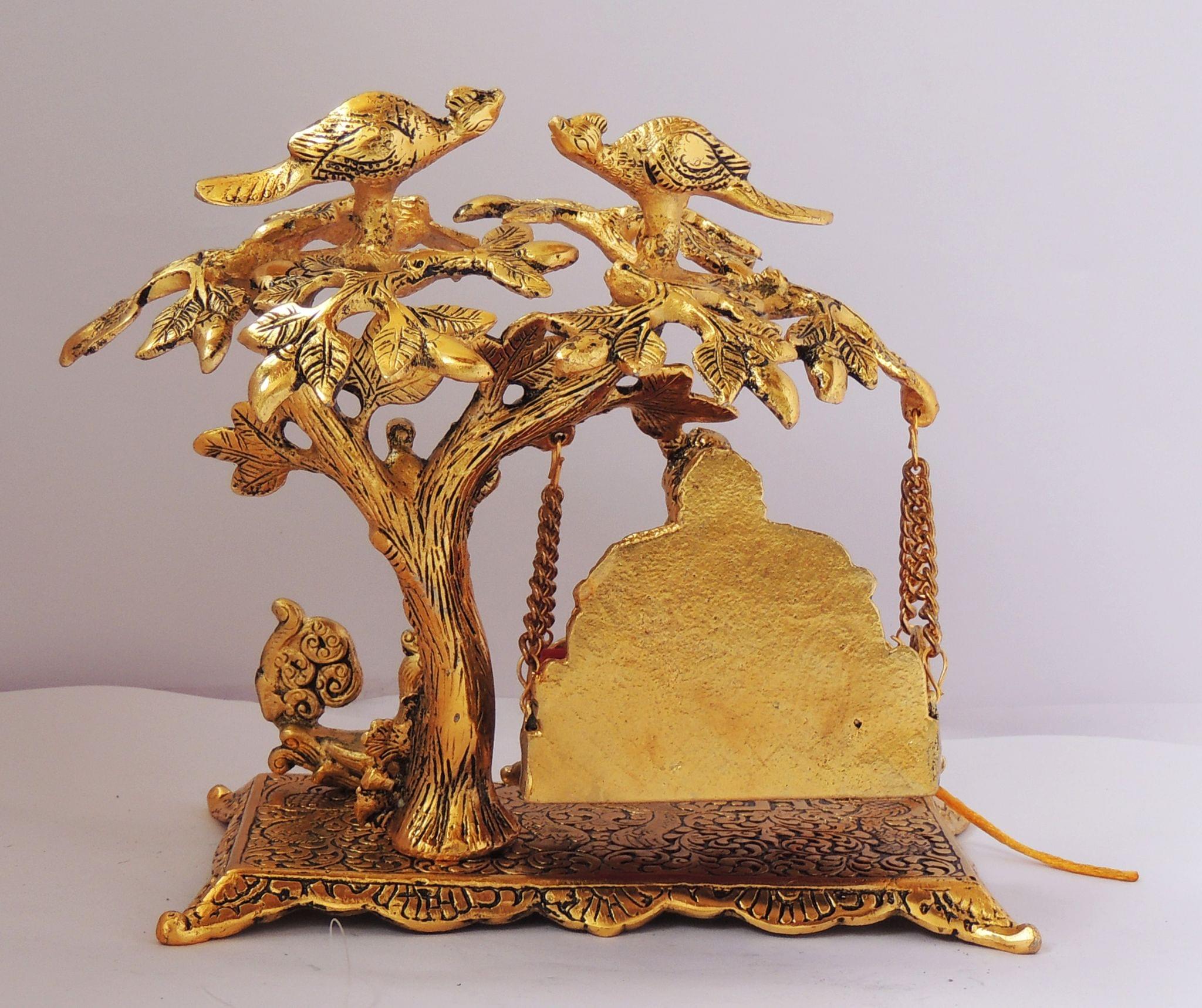 Aluminium Showpiece Laddu Gopal With Jhula - Image 2