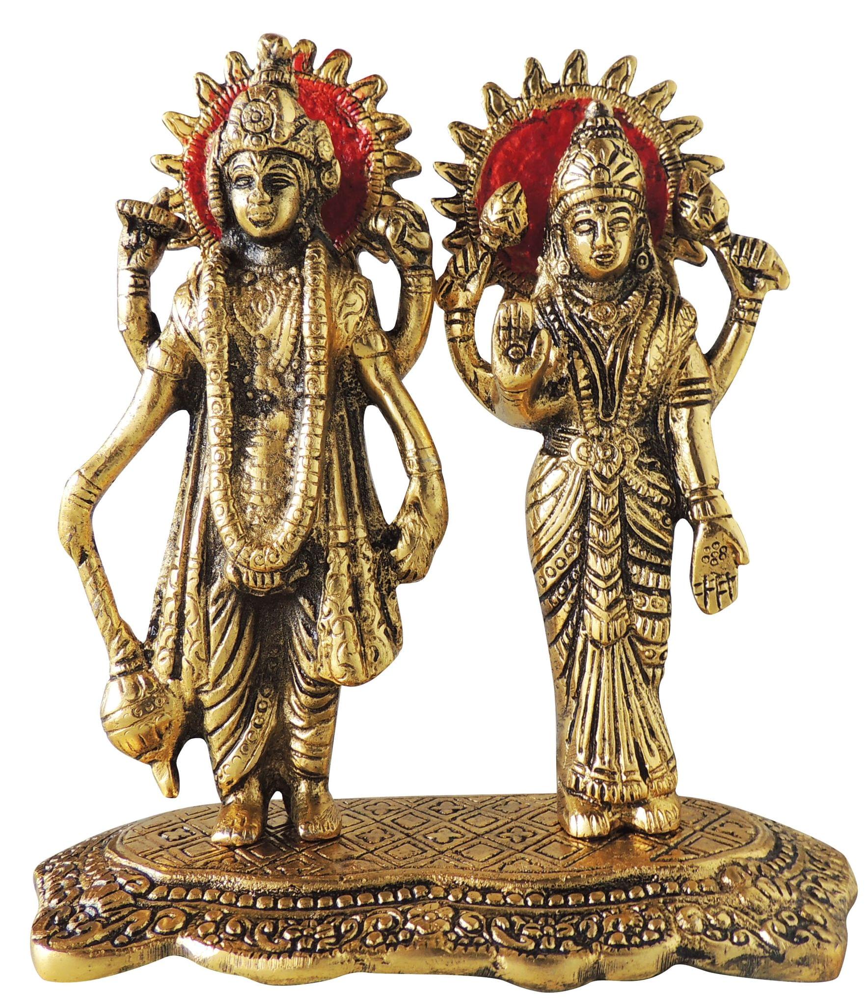 Aluminium Showpiece Vishnu & Laxmi Statue