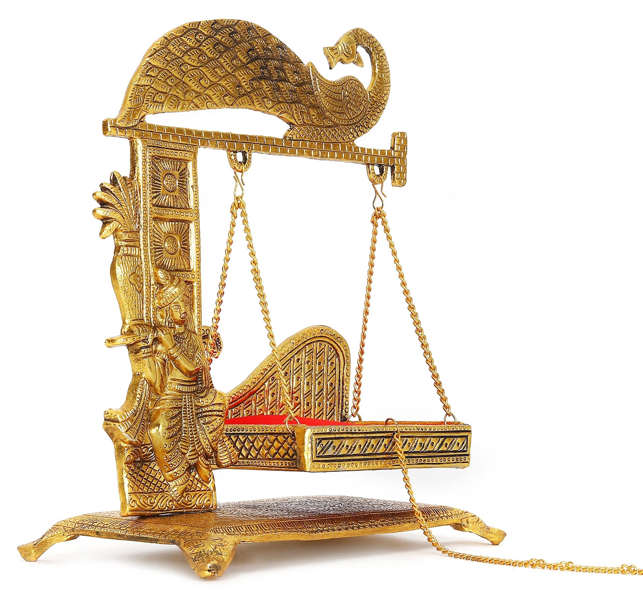 Aluminium Showpiece Krishna With Jhula Statue - Image 4