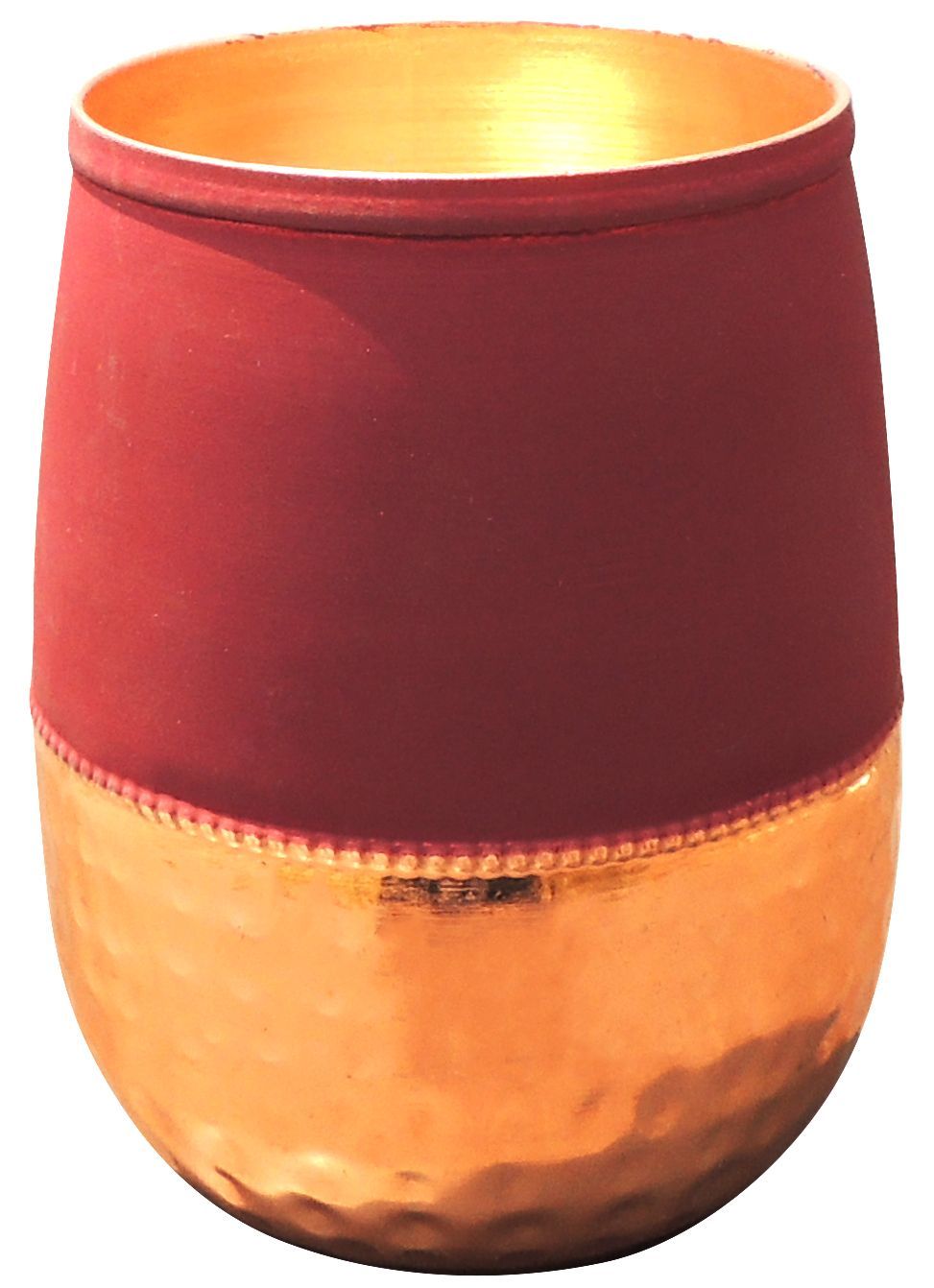 Copper Damru Glass Red