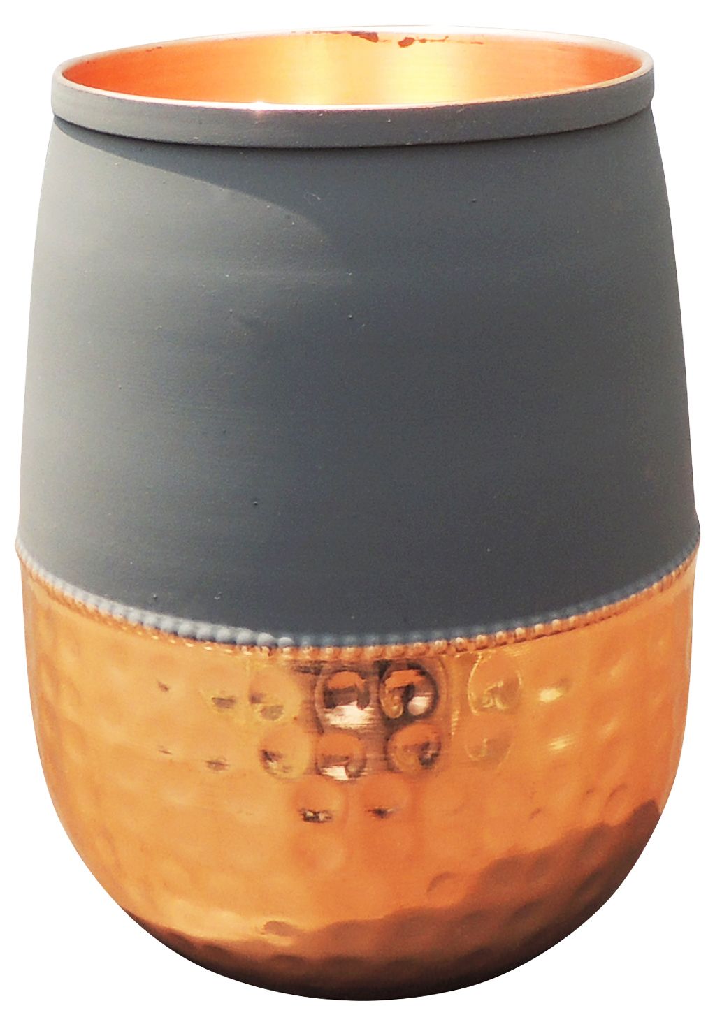 Copper Damru Glass Grey
