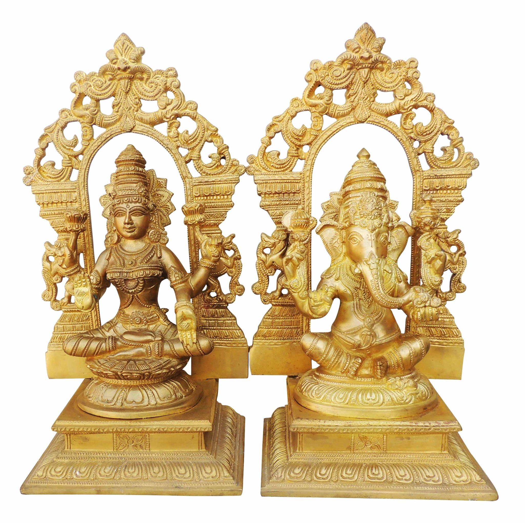 Brass Showpiece Ganesh & Laxmi Statue