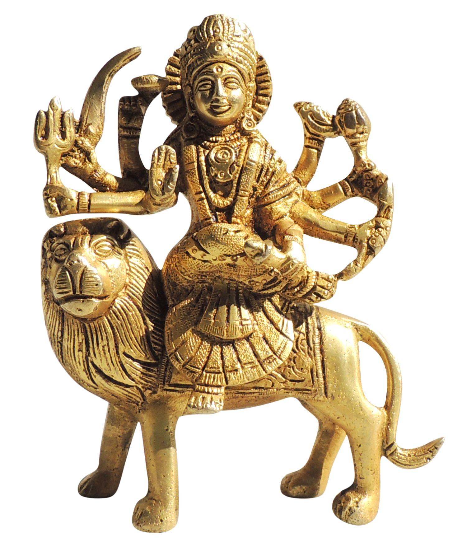 Brass Showpiece Durga Ji With Super Fine Finish God Idol Statue - Image 2