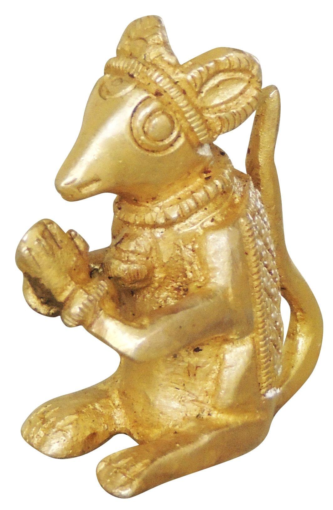 Brass Showpiece Brass Rat (Chooha) Statue