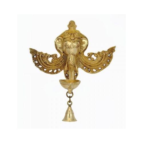 Brass Wall Hanging Evil Eye Protector Oil Lamp Deepak