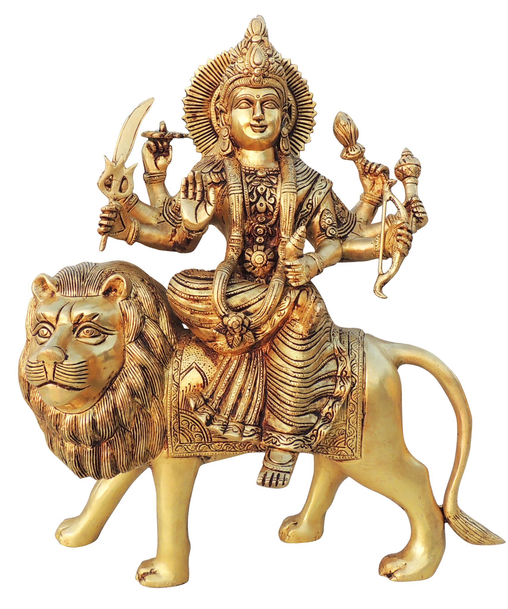 Brass Showpiece Durga Ji God Idol Statue - Image 2
