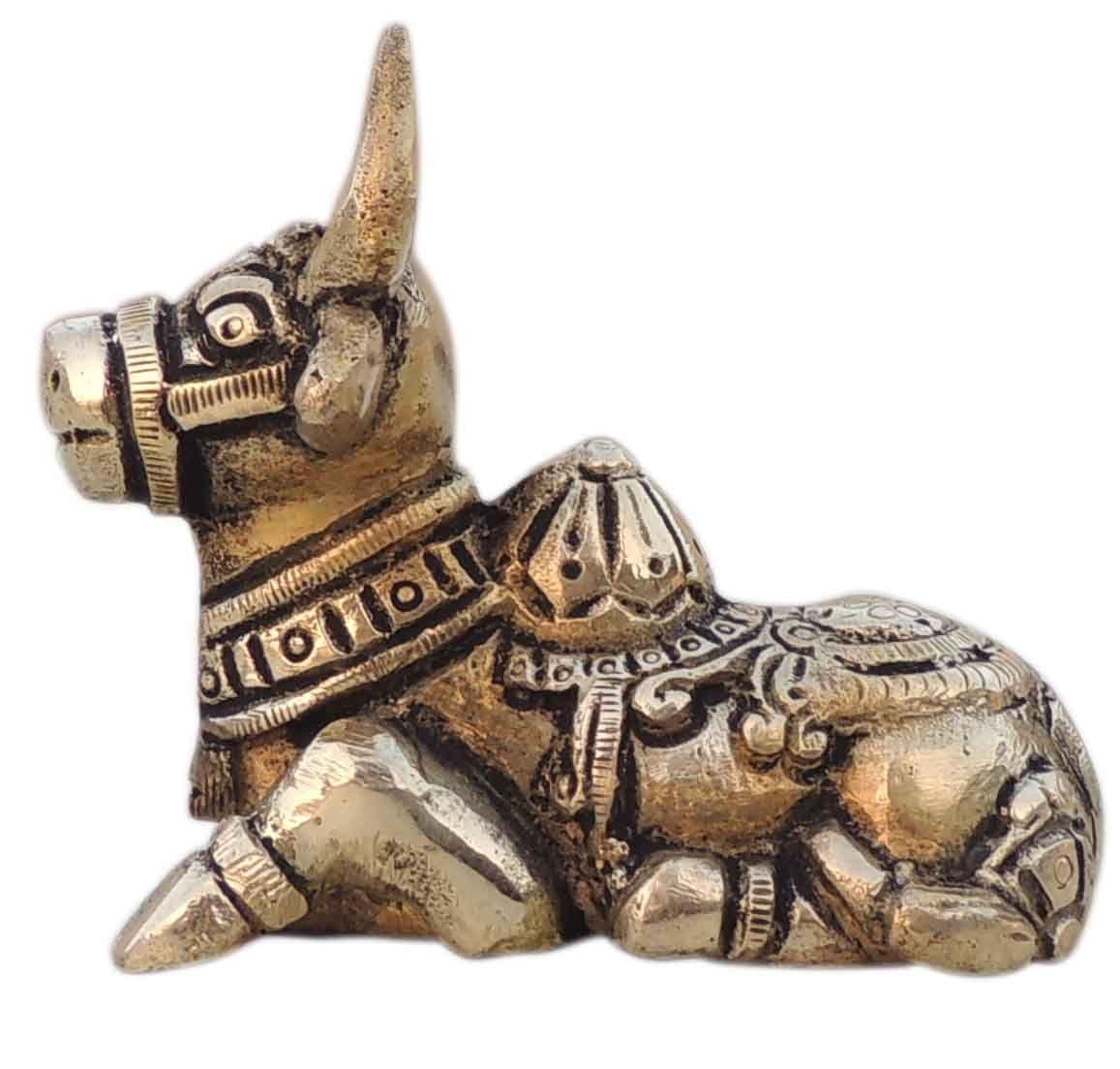 Brass Showpiece Nandi God Idol Statue - Image 3