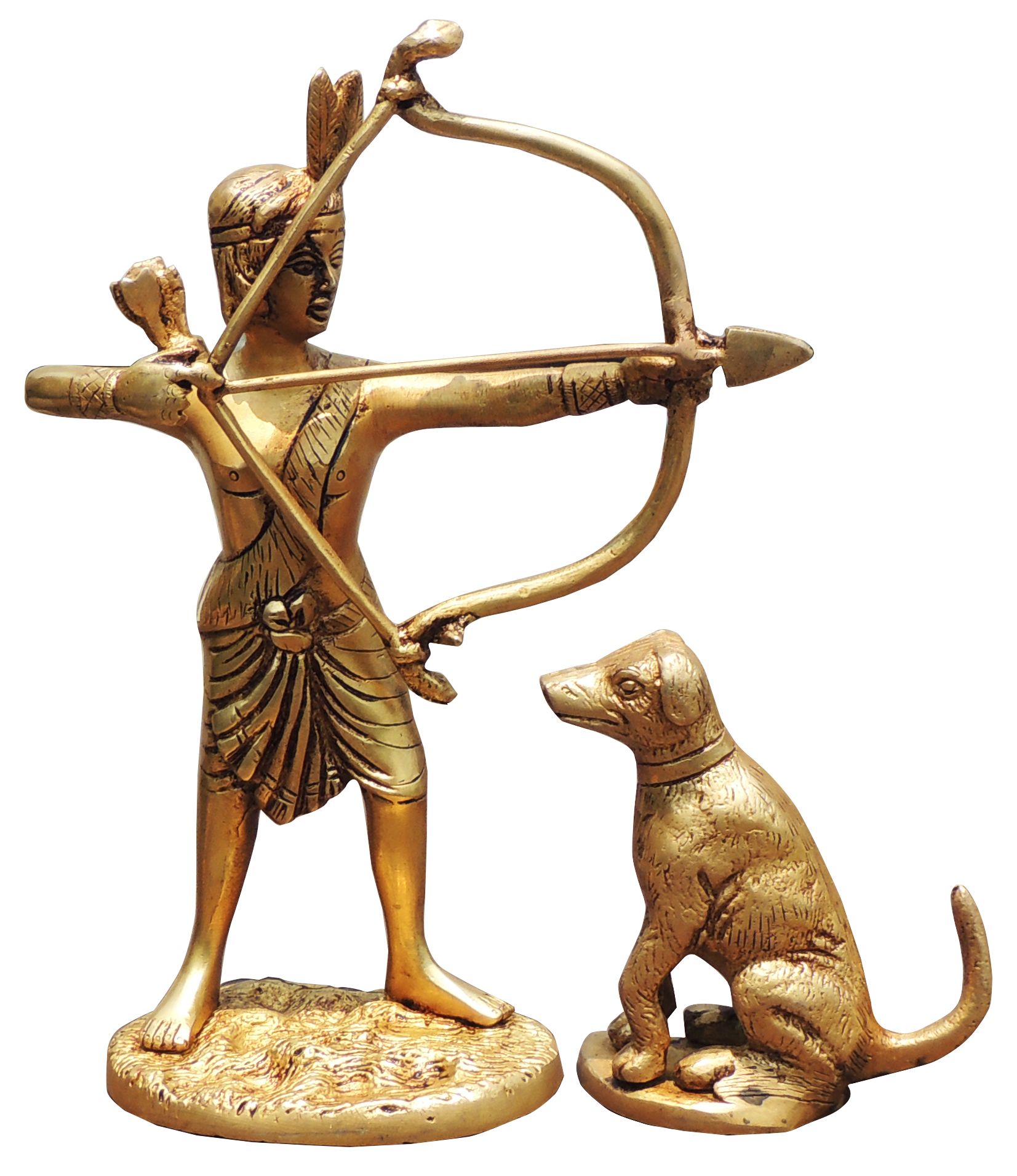 Brass Showpiece eklavya God Idol Statue
