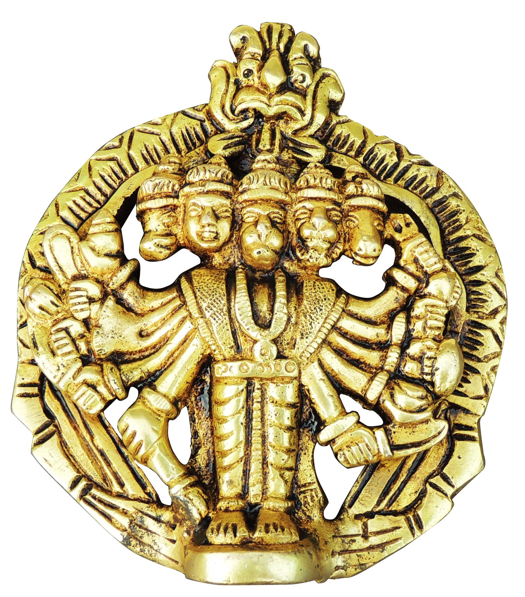 Brass Showpiece Panchmukhi Hanuman God Idol Statue