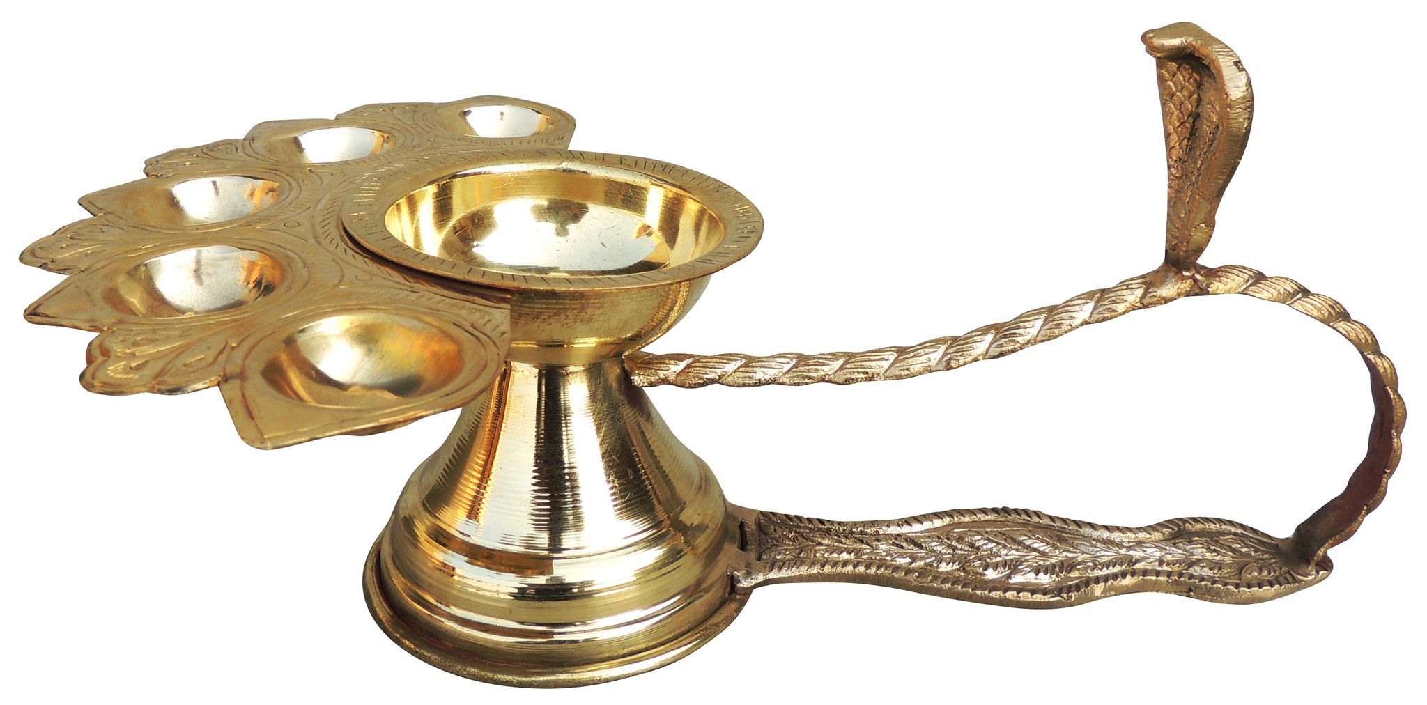 Brass Ganga Arti 5 Bati - Image 2