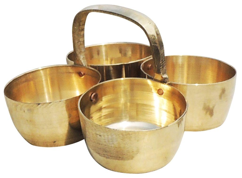 Brass Chokta Small 4 Bowl Combined - Image 2