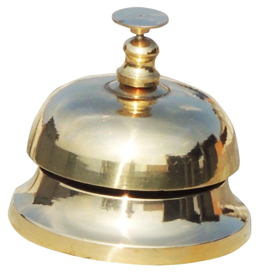 Brass Office Table Bell In Brass Polish Finish - Image 2