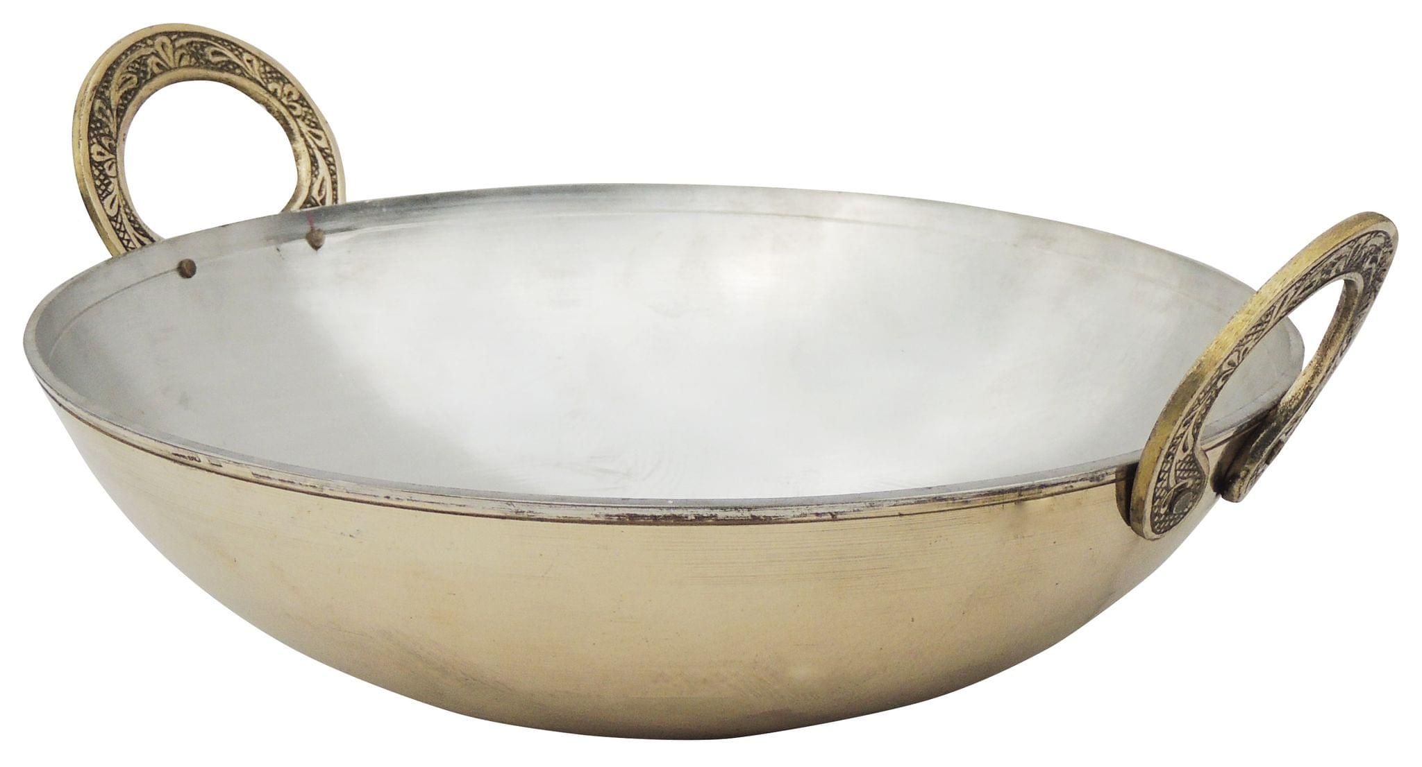 Brass Kadai With Kalai Work 3 Liter