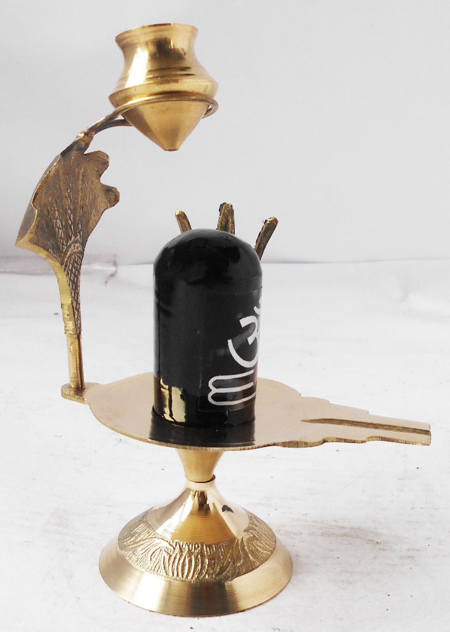 Brass Shiv Ling Black Stone No. 3 - Image 3