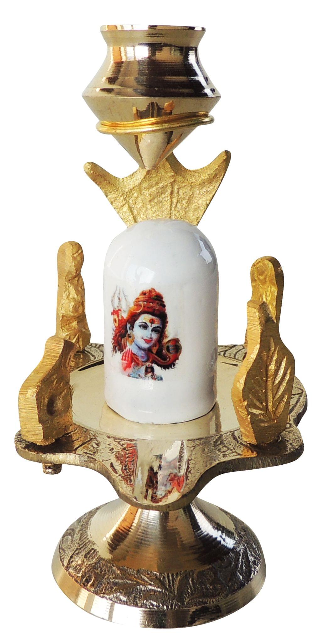 Brass Shivparivaar White stone no. 1