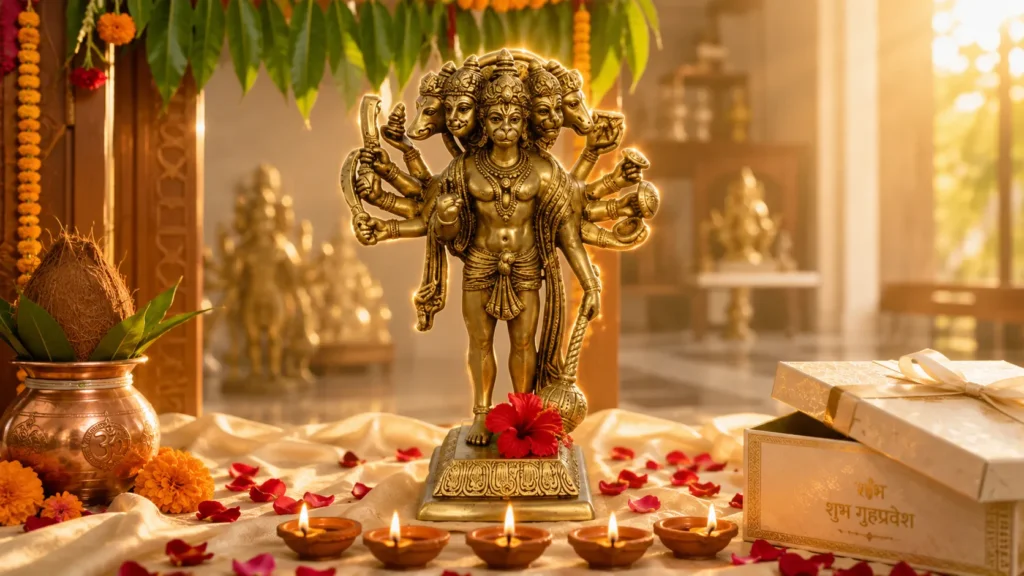 Brass Hanuman Ji Murti For Griha Pravesh Gift