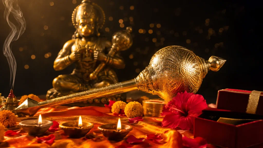 Brass Hanuman Mace For Diwali Gift