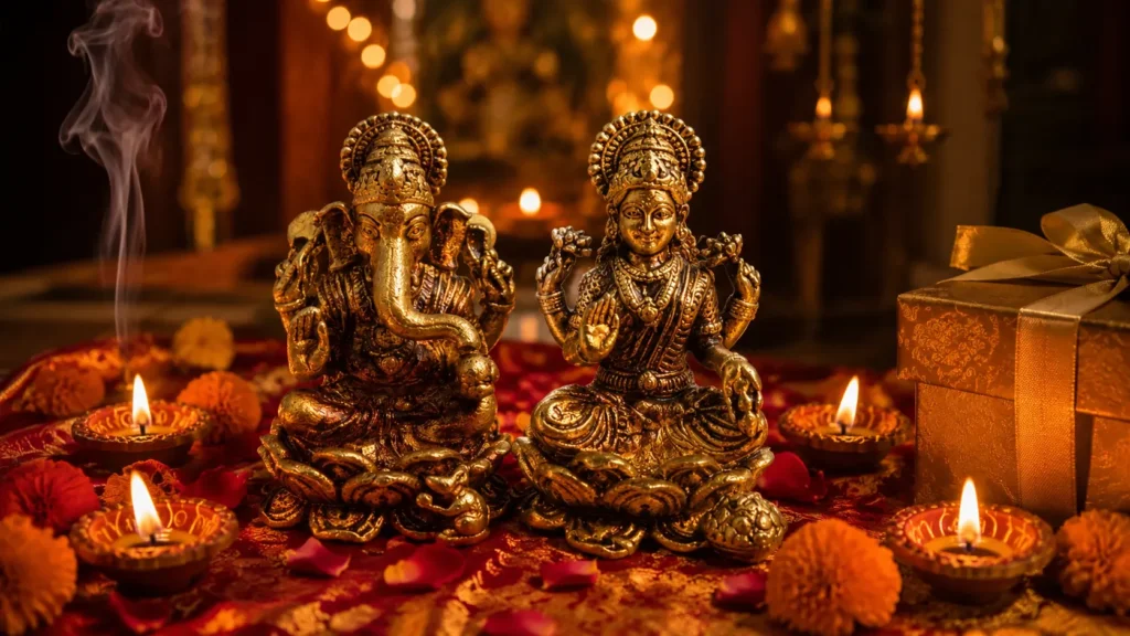 Brass Laxmi and Ganesh Ji Murti For Diwali Gift