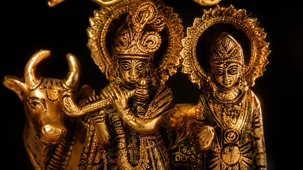Brass Radha Krishna Statue