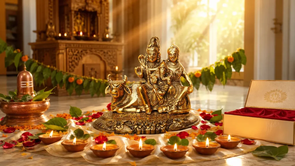 Brass Shiv Parivar Murti For Griha Pravesh Gift
