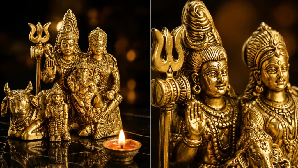 Golden Brass Shiv Parivar Murti Idol – Why Finish Matters