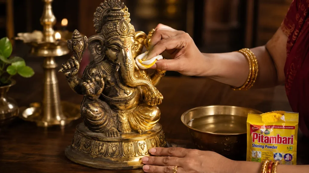 How to Use Pitambari Powder on Brass Idols