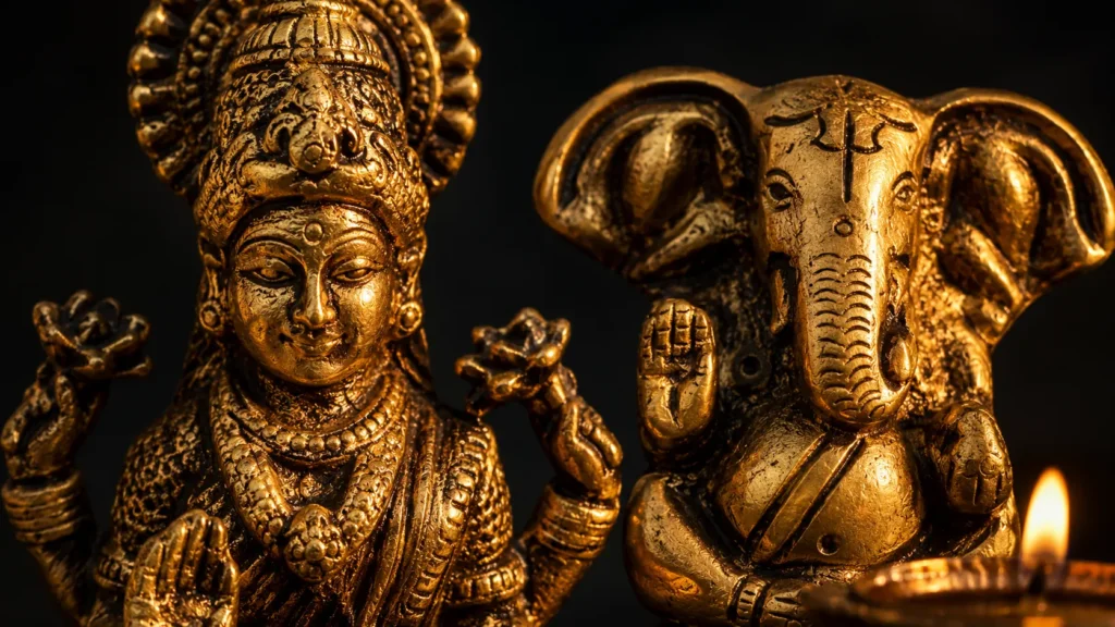 Superfine Brass Lakshmi Ganesha Idol Set