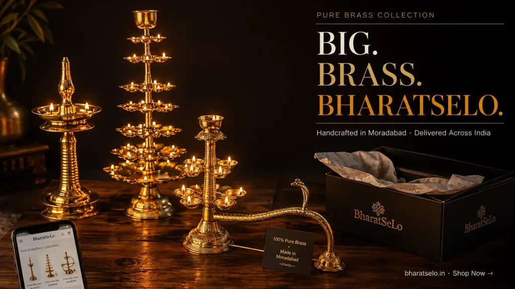 Buying a Big Brass Table Diya From BharatSeLo