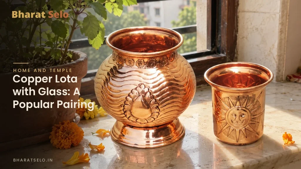 Copper Lota with Glass A Popular Pairing