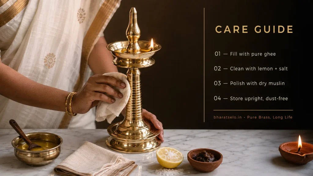 How to Use and Care for Your Brass Table Diya