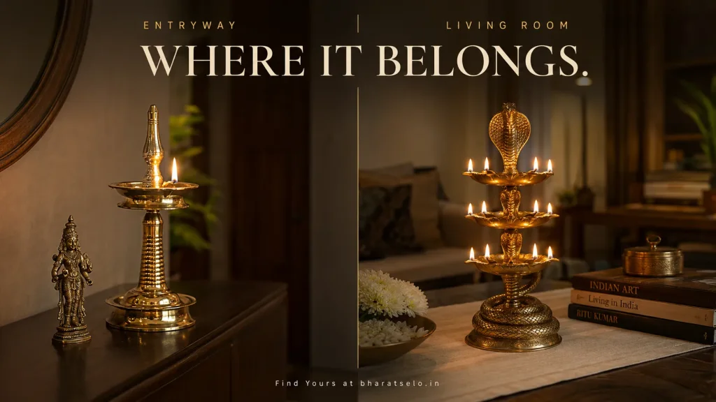 Where a Big Brass Table Diya Actually Works