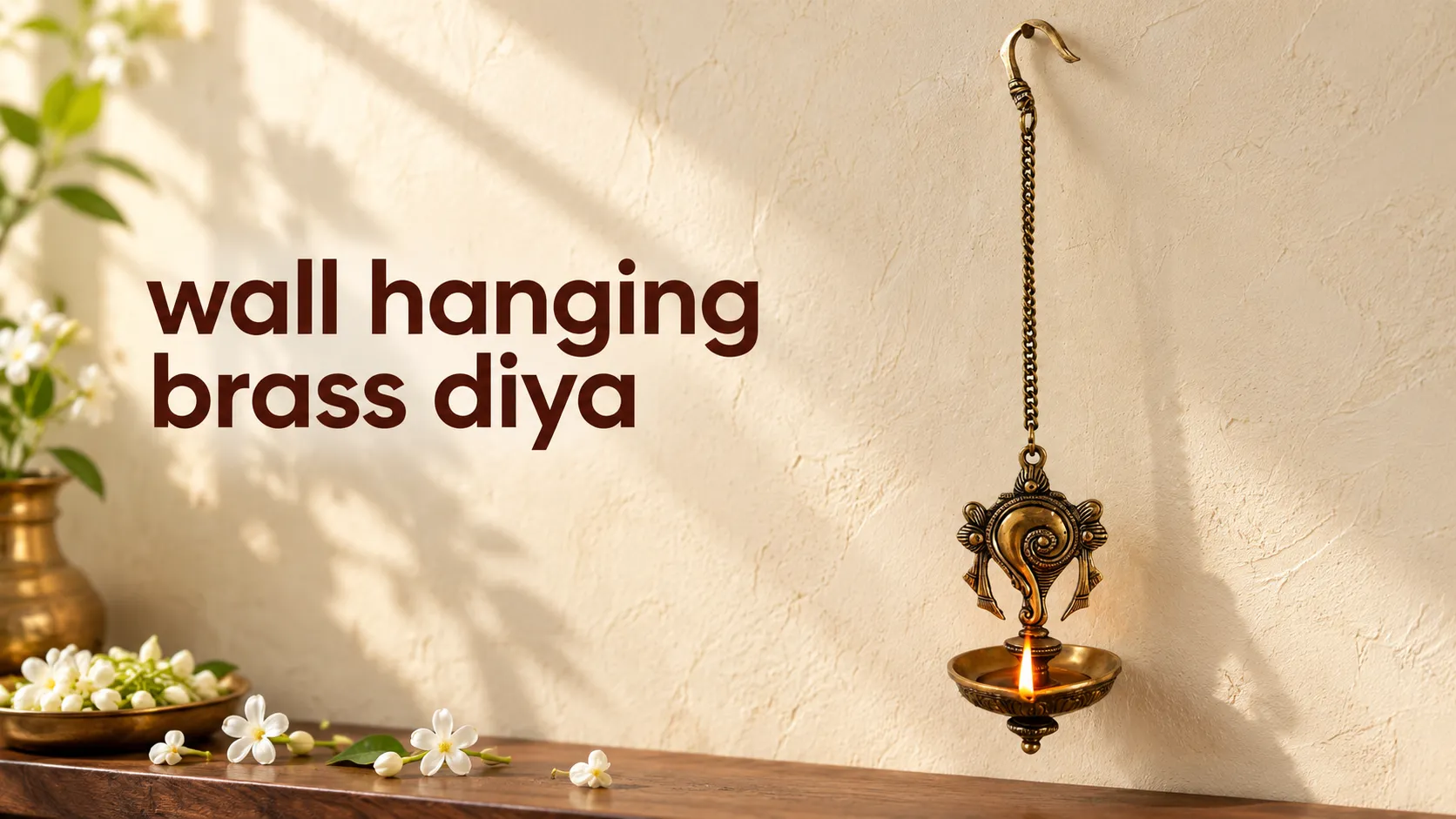 wall hanging brass diya